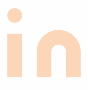 Minimalist Linkedin logo icon with a peach color scheme.