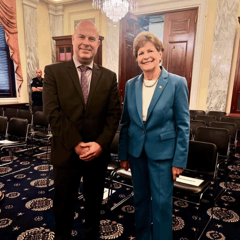 Zach Luse and Jeanne Shaheen in Washington DC.