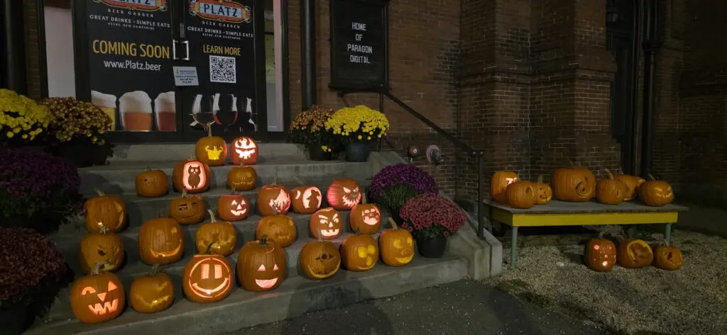 Carved pumpkins from Paragon's 2025 Pumpkin Lobotomy